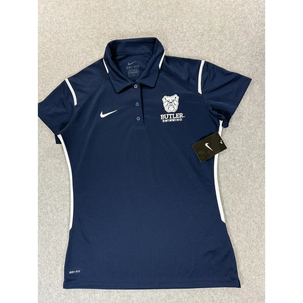 NWT Butler Bulldogs Nike Stitched Team Swimming Polo Shirt (Women's Medium)